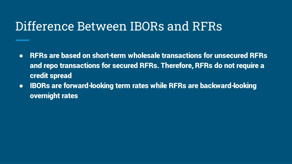 difference between ibors and rfrs