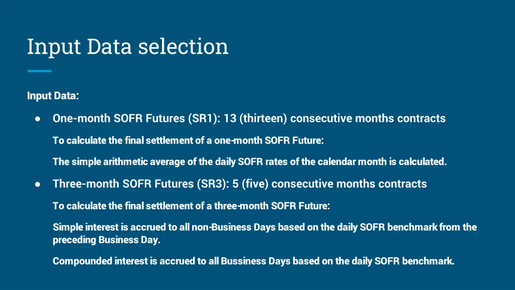 input data selection