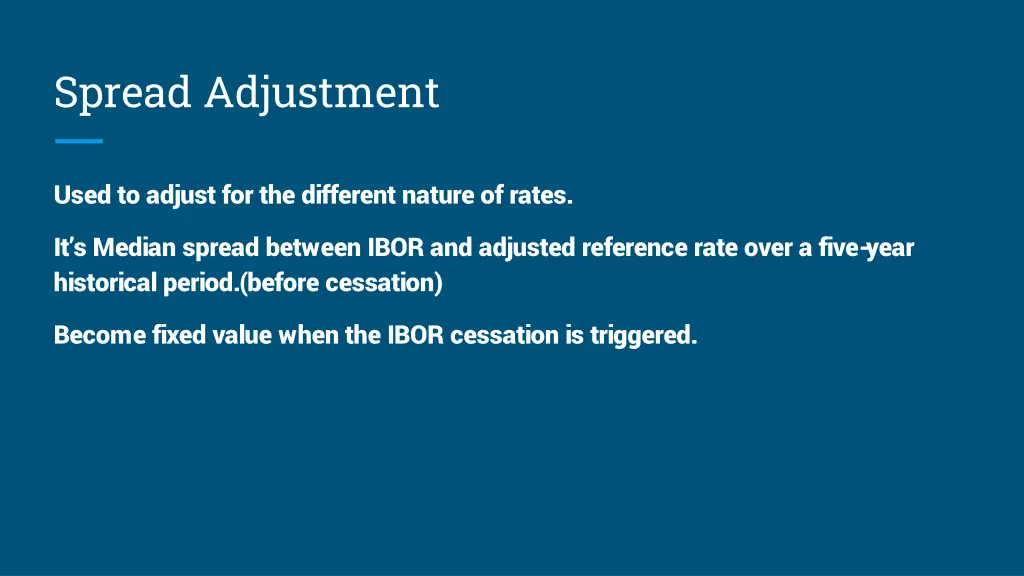 spread adjustment