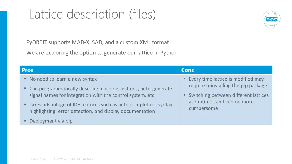 lattice description files