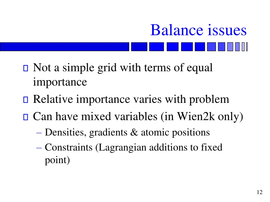 balance issues