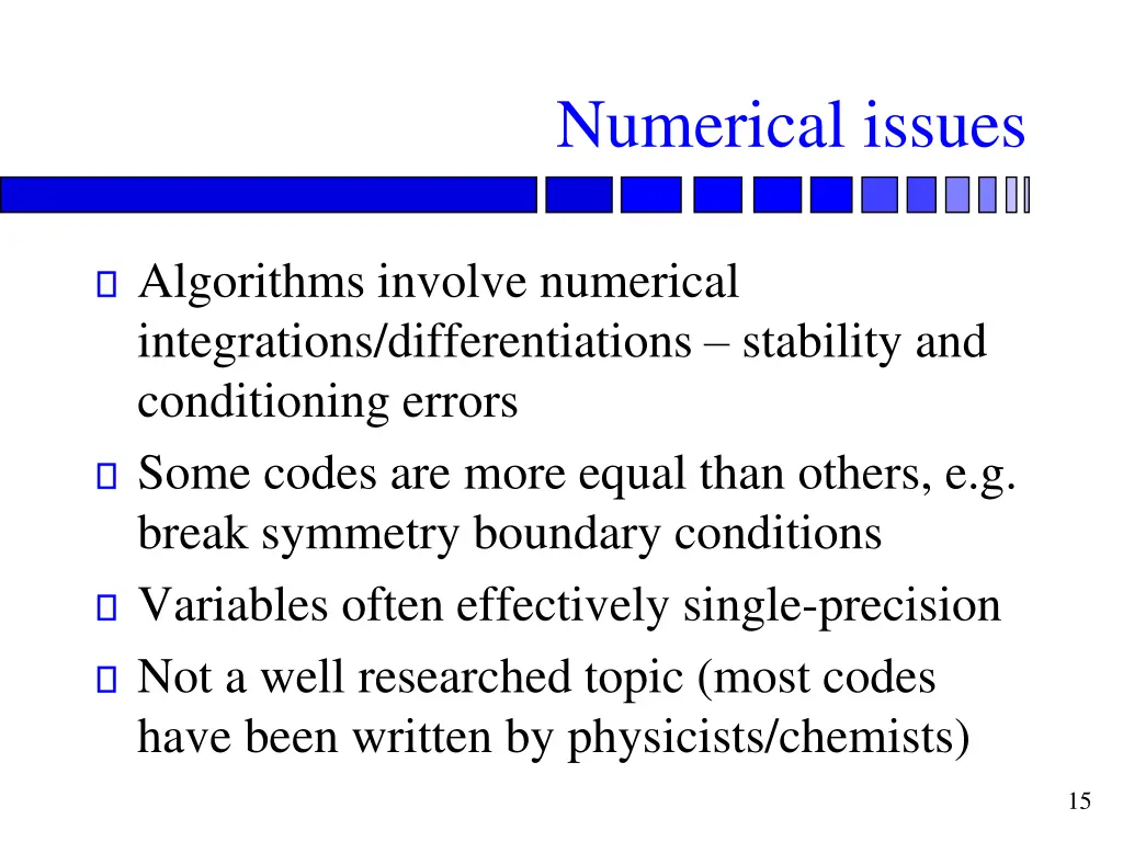 numerical issues