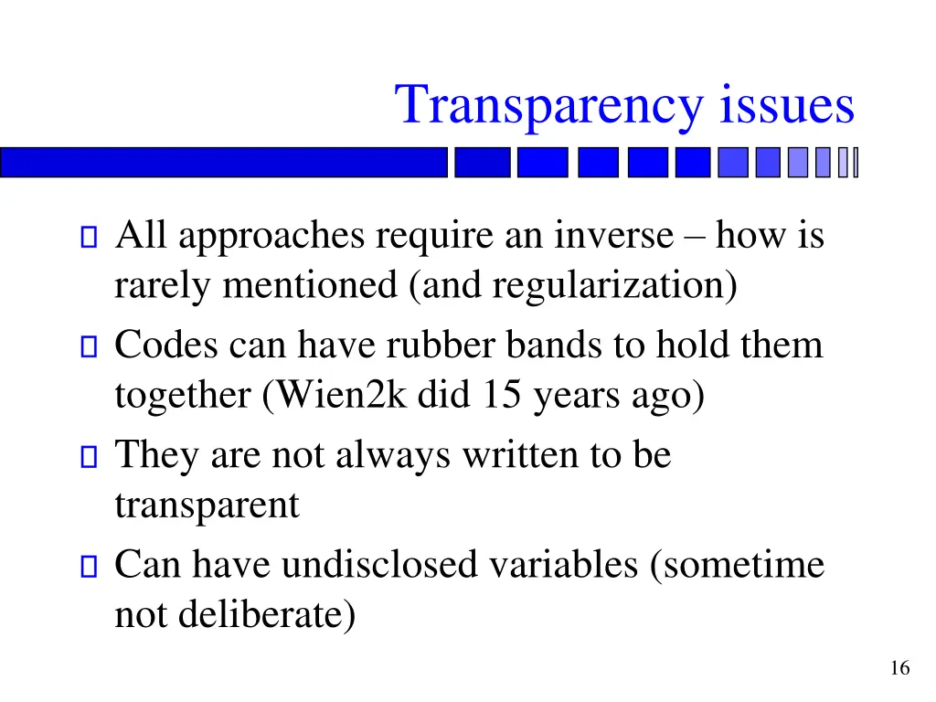 transparency issues