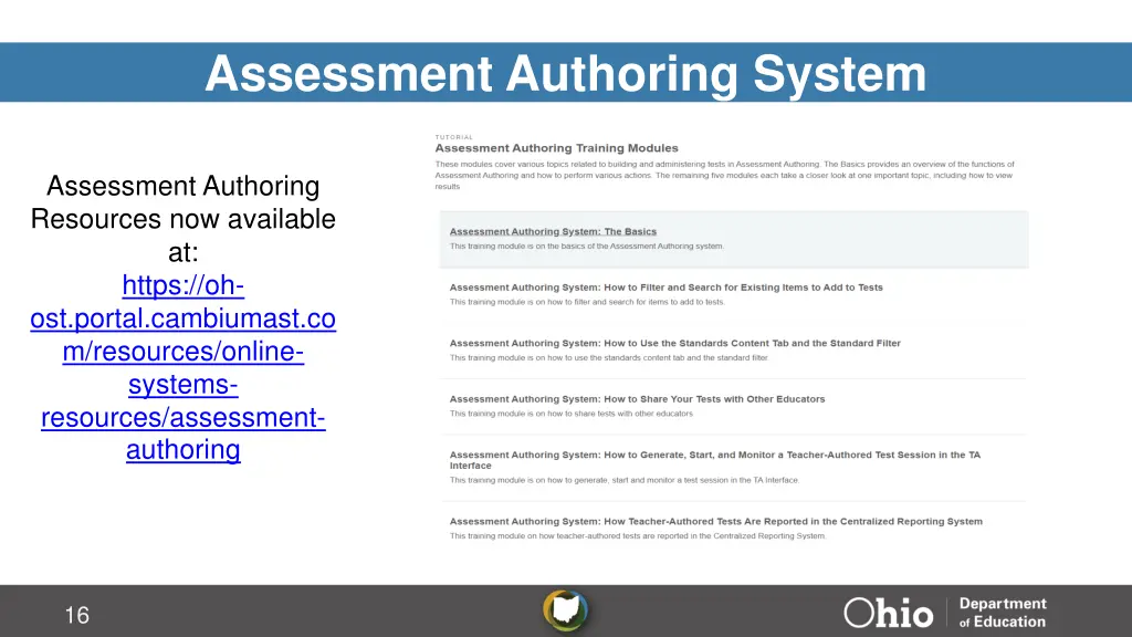 assessment authoring system 15