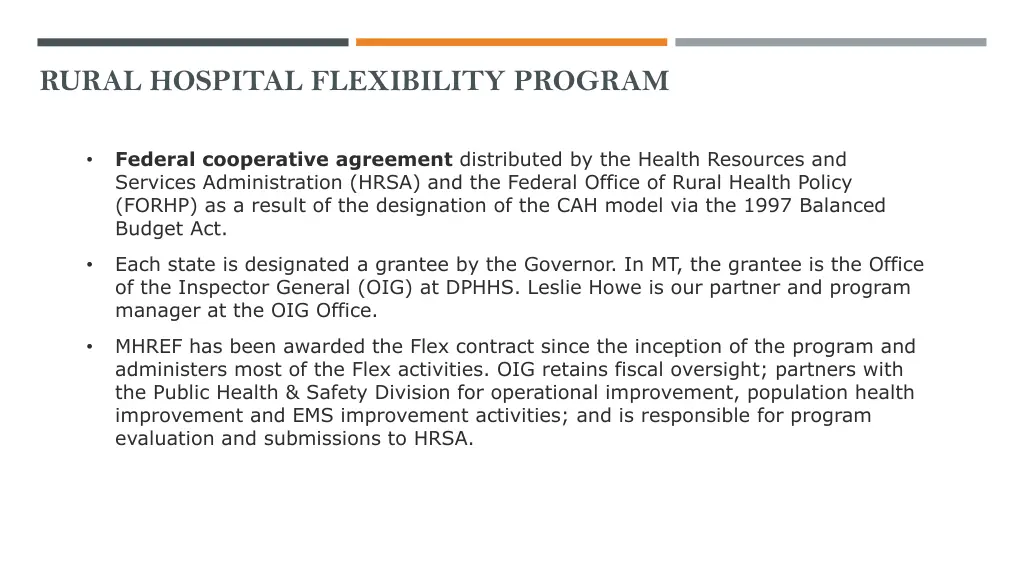 rural hospital flexibility program