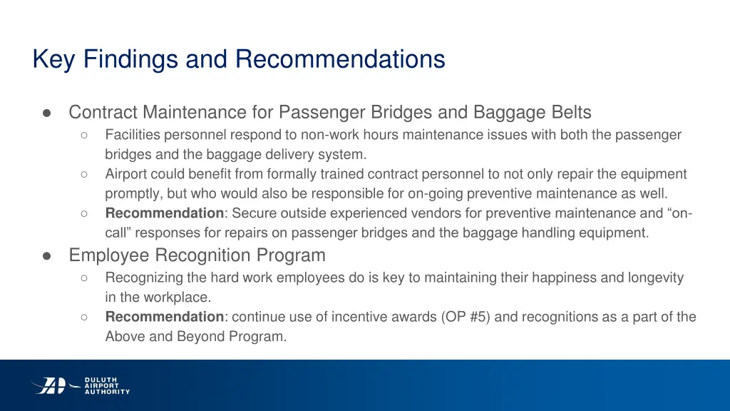 key findings and recommendations 7