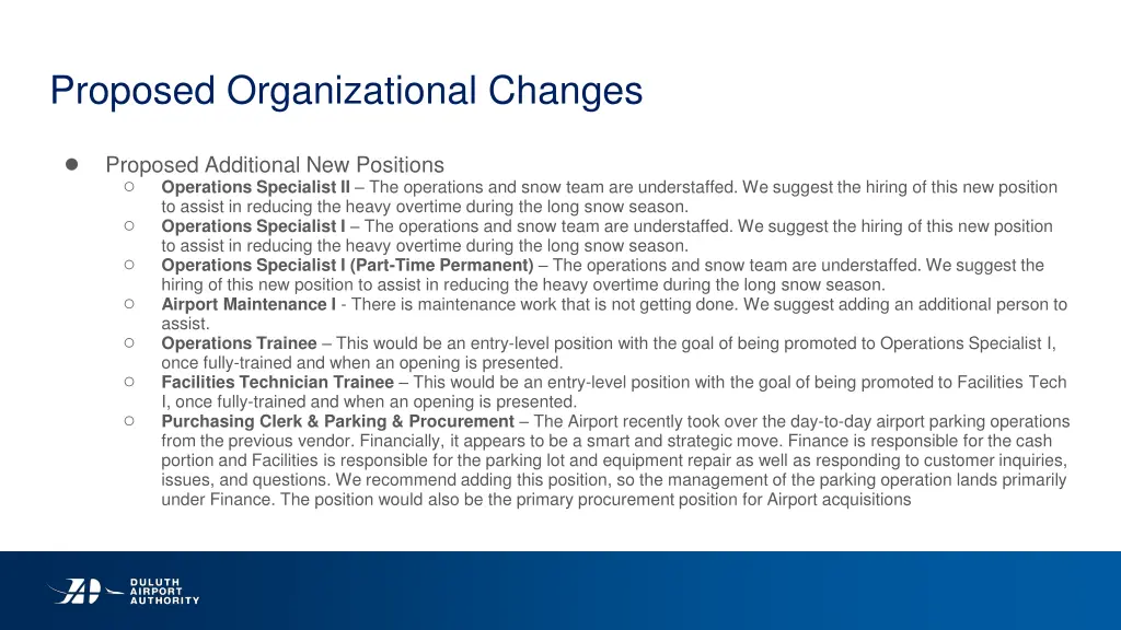 proposed organizational changes 2