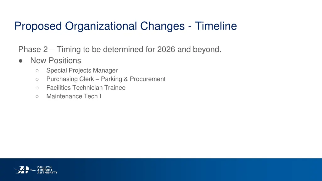 proposed organizational changes timeline 1