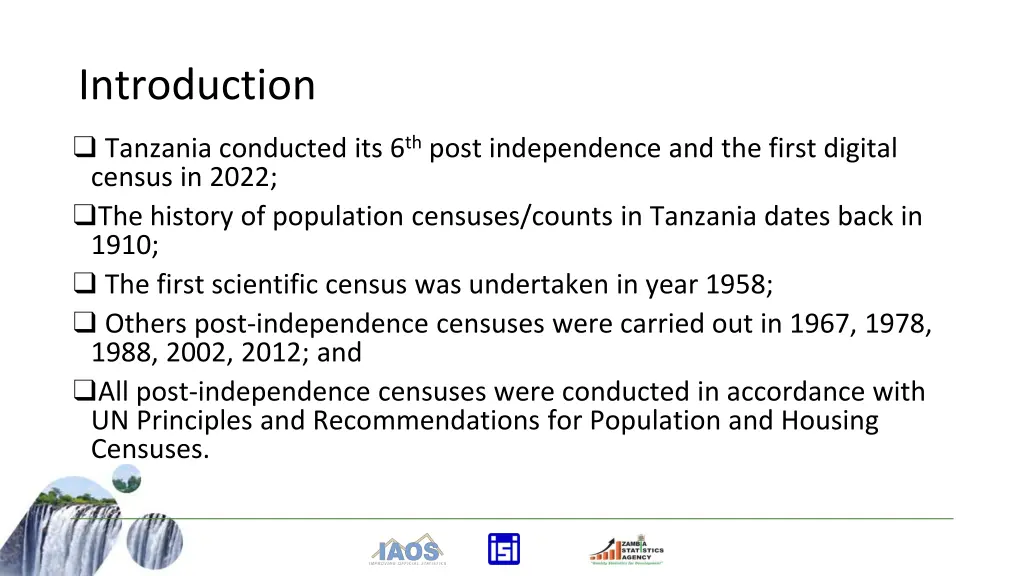 introduction tanzania conducted its 6 th post