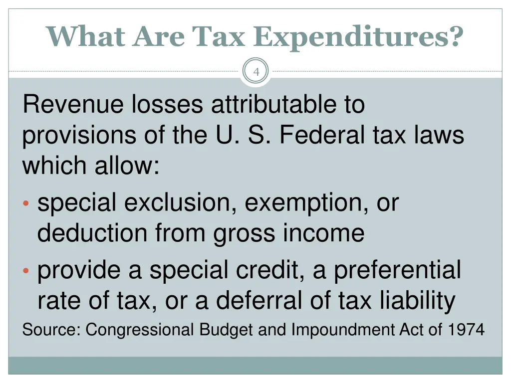 what are tax expenditures