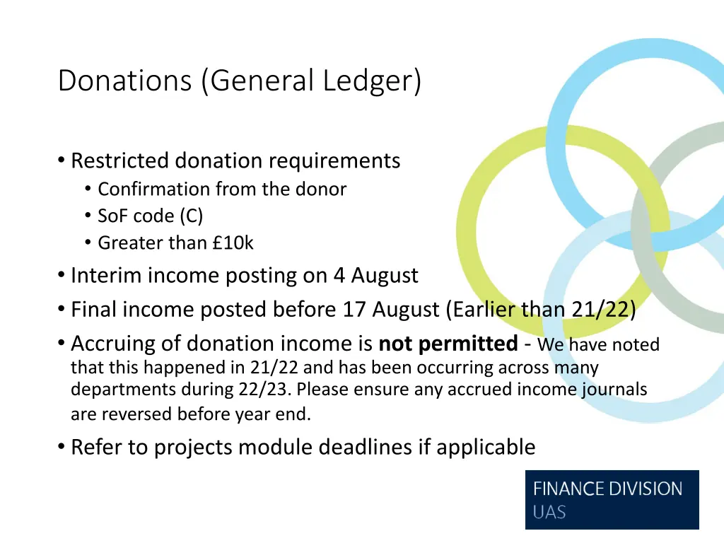 donations general ledger