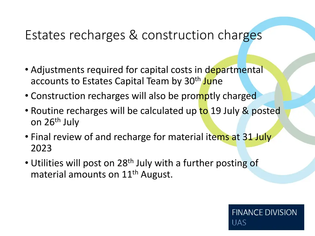 estates recharges construction charges