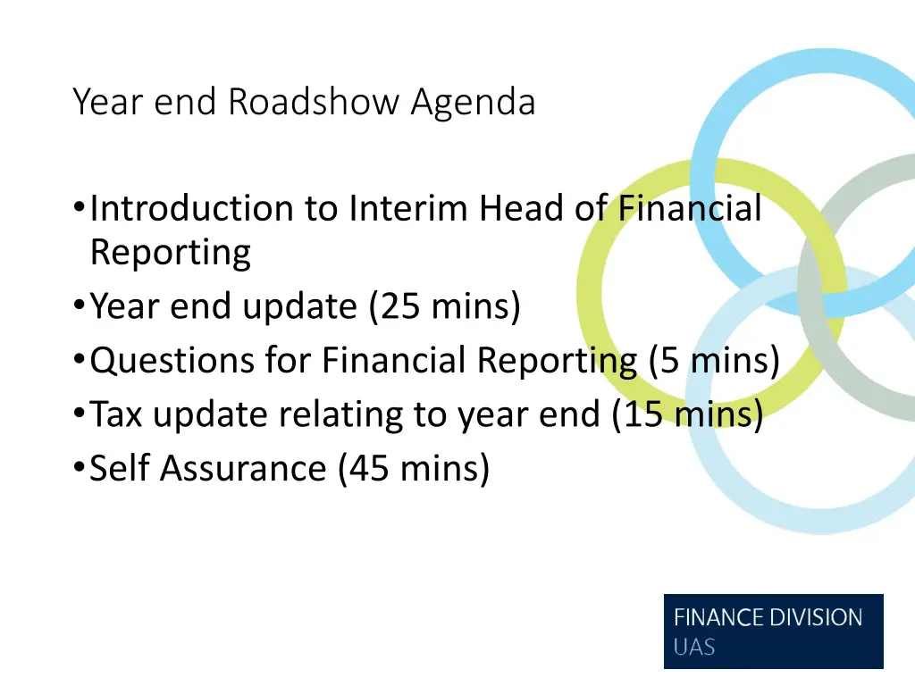 year end roadshow agenda