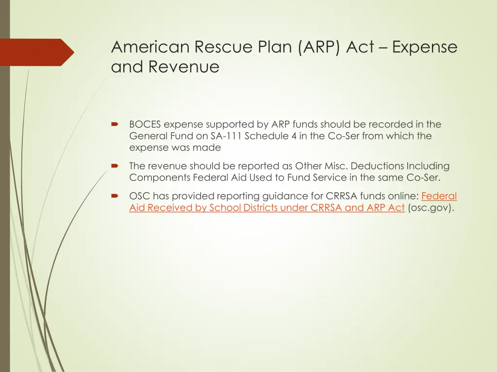 american rescue plan arp act expense and revenue