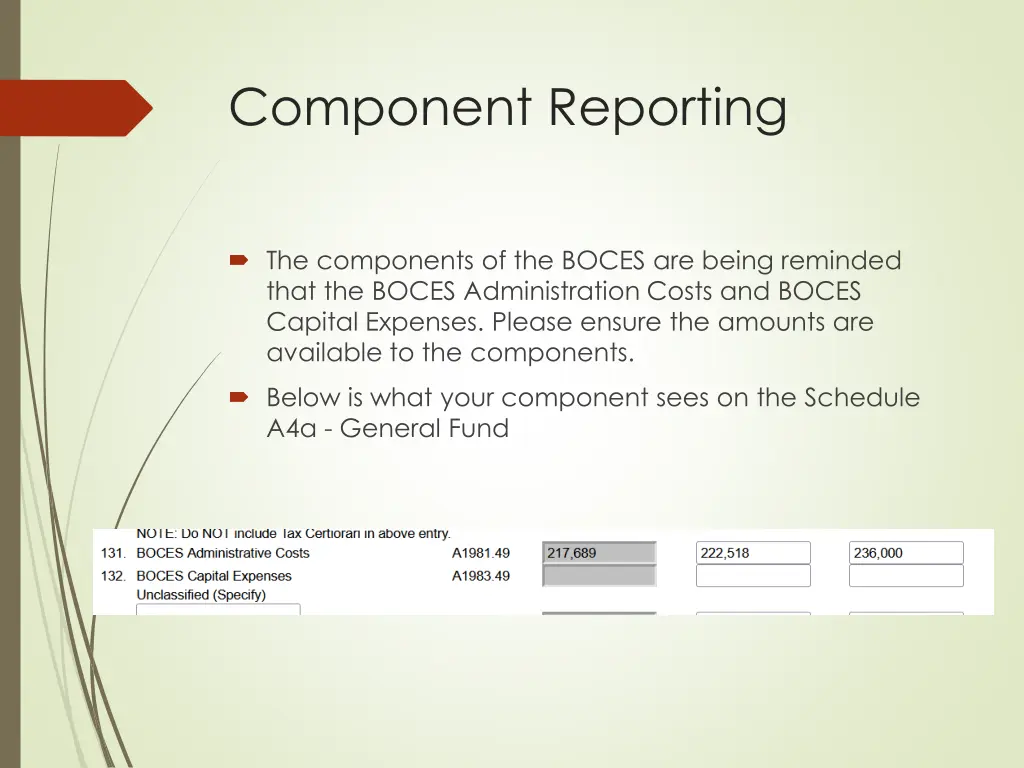 component reporting 1