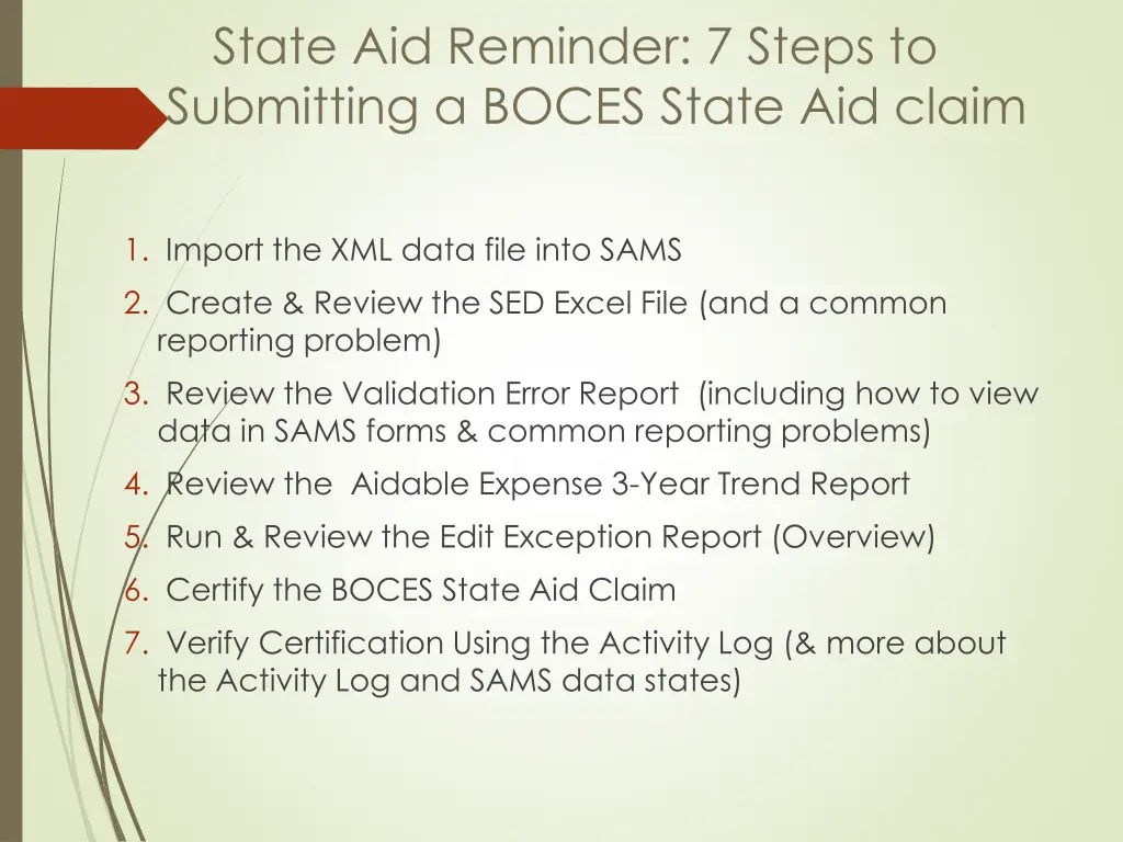state aid reminder 7 steps to submitting a boces