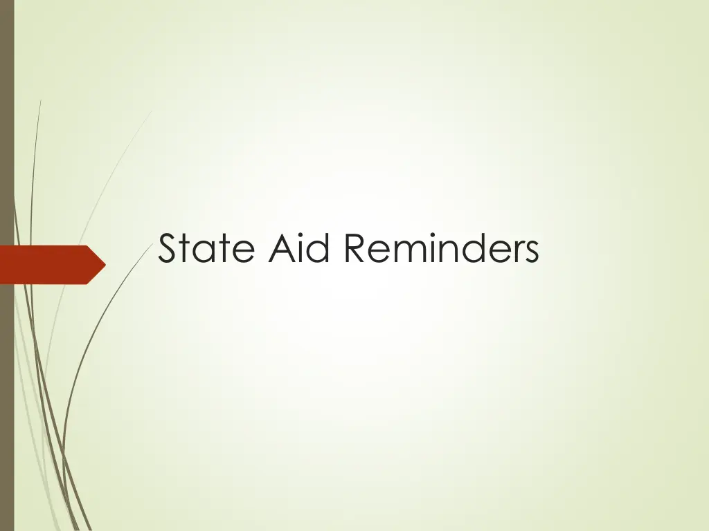 state aid reminders