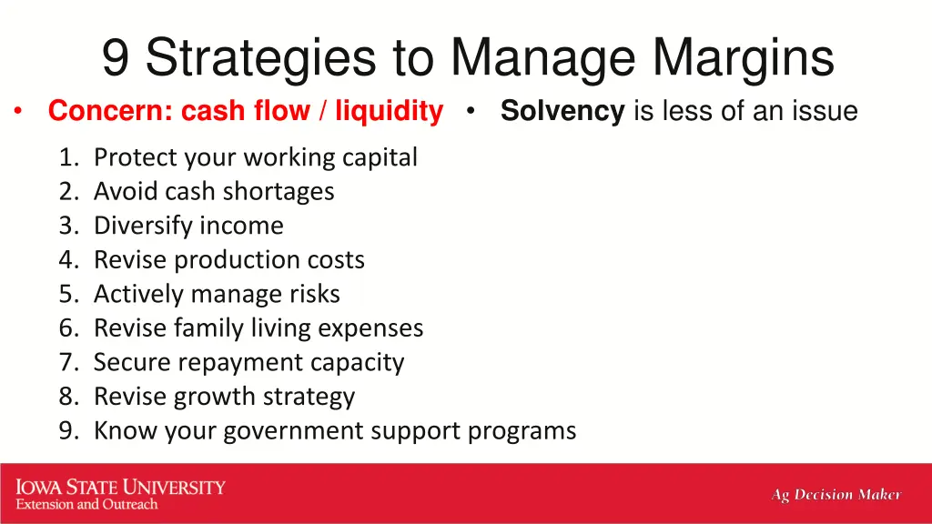 9 strategies to manage margins concern cash flow