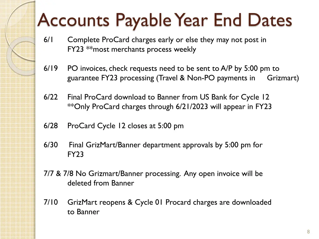 accounts payable year end dates