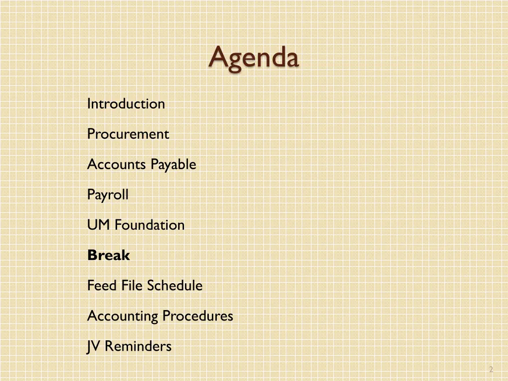 agenda