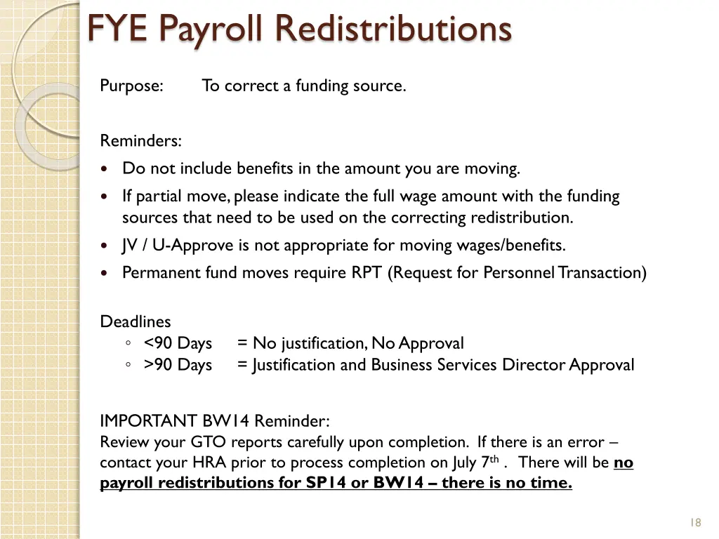 fye payroll redistributions