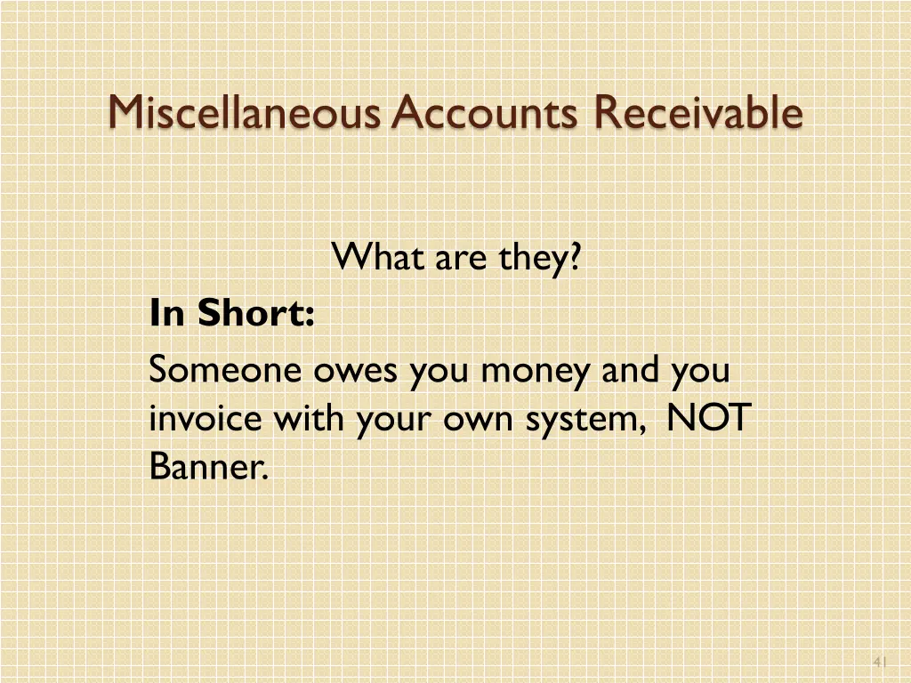 miscellaneous accounts receivable