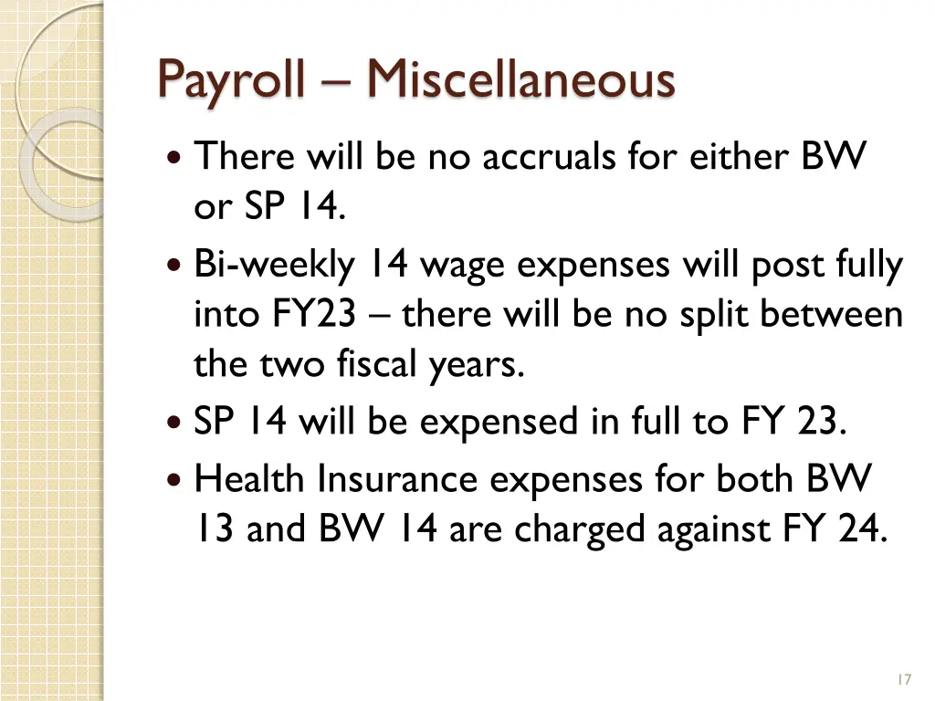 payroll miscellaneous