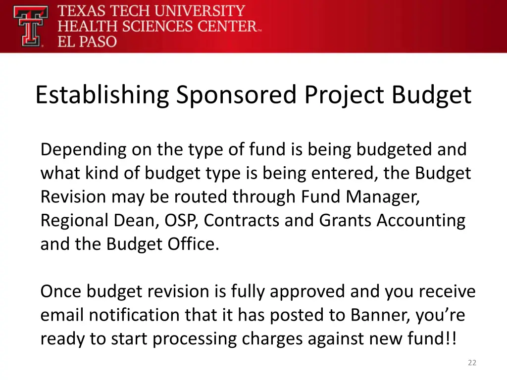 establishing sponsored project budget 3