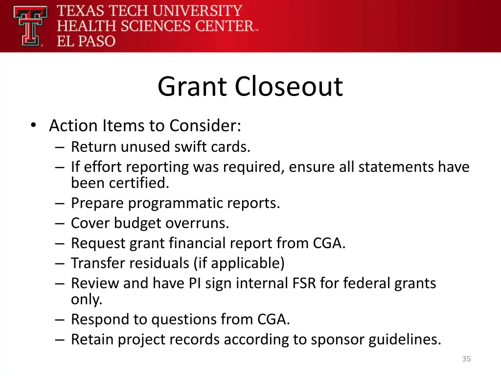 grant closeout 2