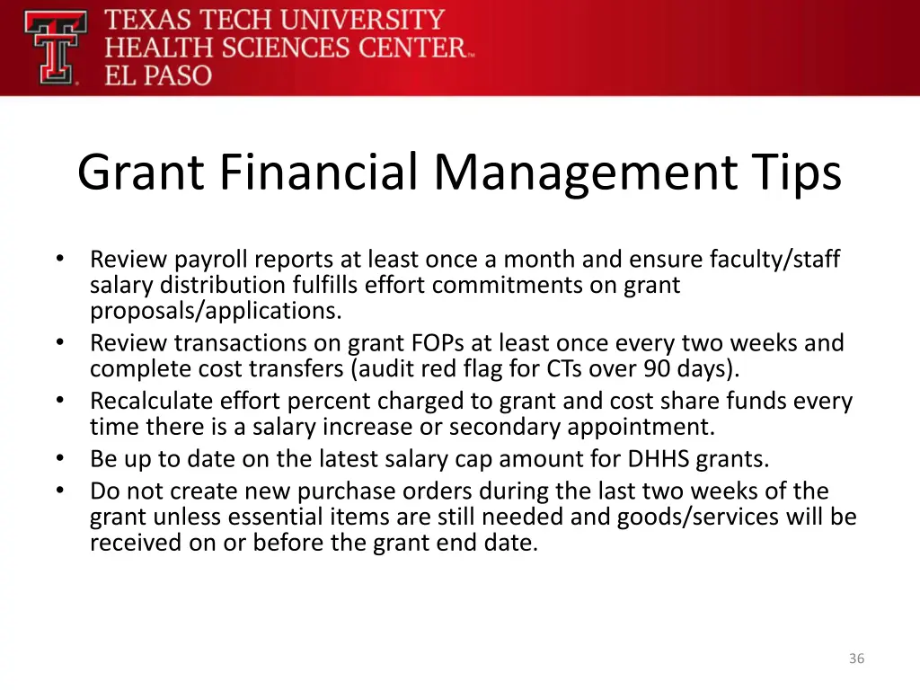 grant financial management tips