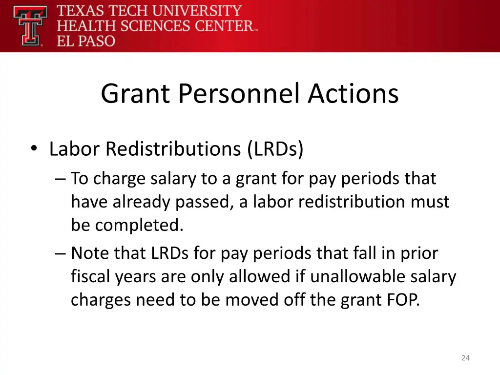 grant personnel actions