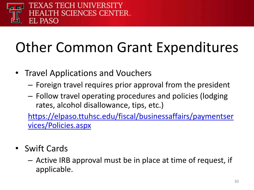 other common grant expenditures