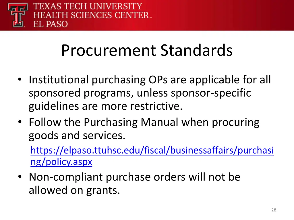 procurement standards