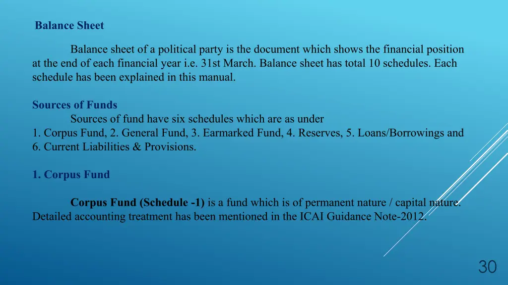 balance sheet