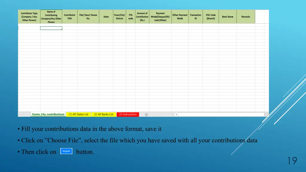fill your contributions data in the above format