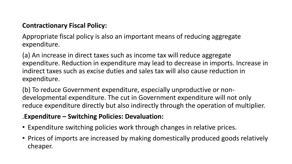 contractionary fiscal policy