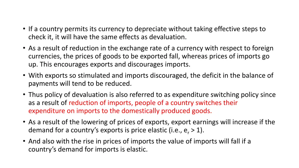 if a country permits its currency to depreciate