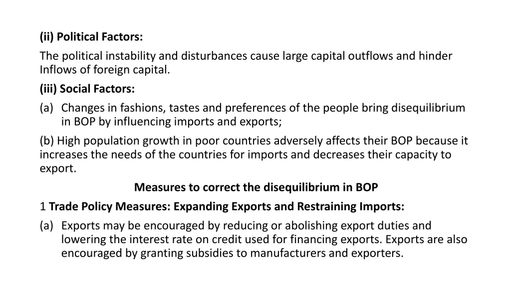 ii political factors the political instability