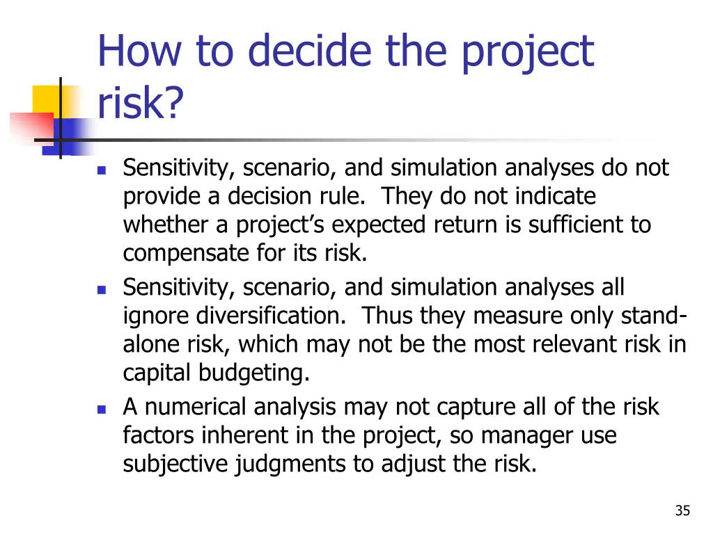 how to decide the project risk