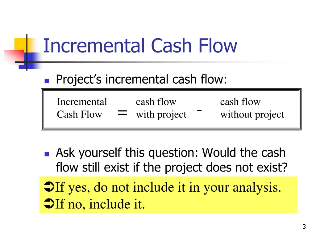 incremental cash flow