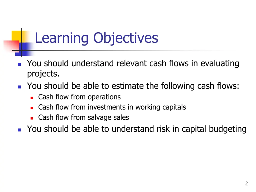 learning objectives