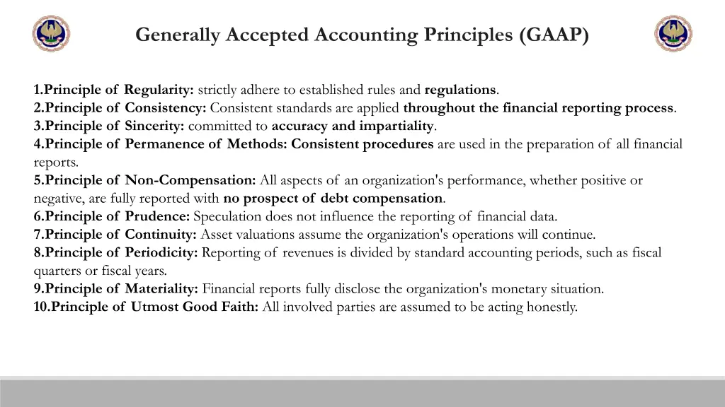 generally accepted accounting principles gaap