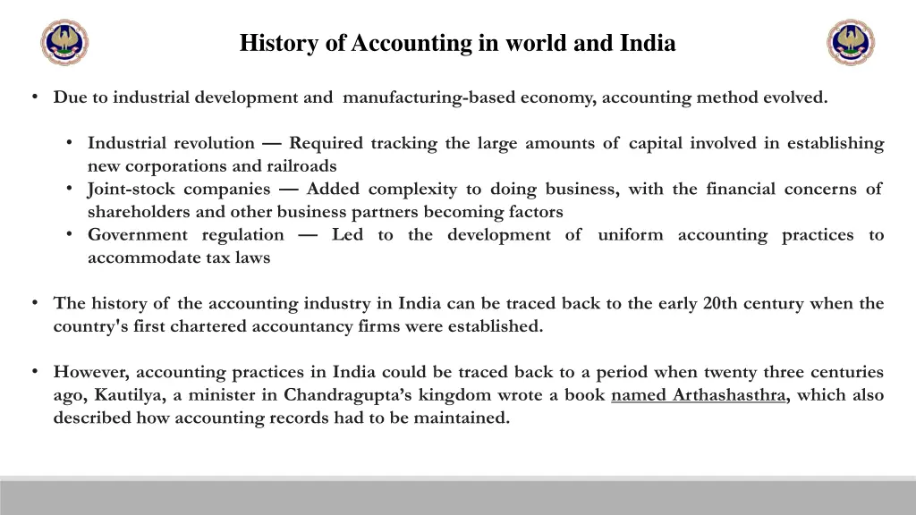 history of accounting in world and india 1