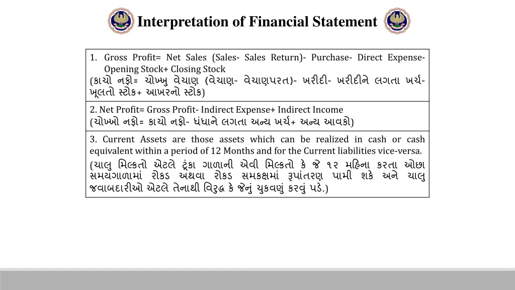 interpretation of financial statement 2