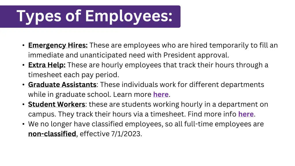 types of employees