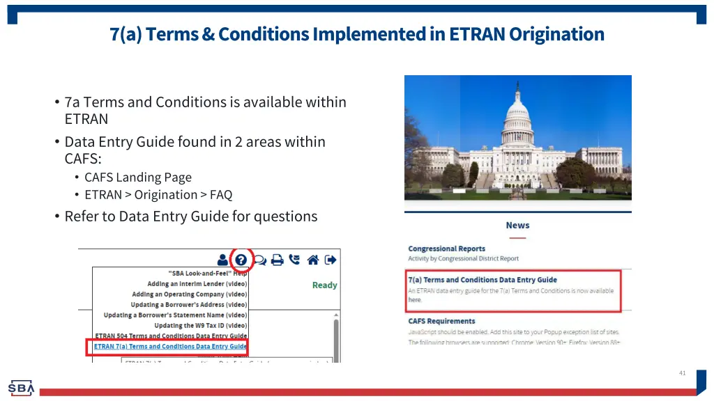 7 a terms conditions implemented in etran