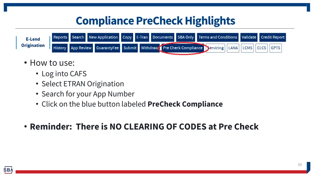 compliance precheck highlights 1