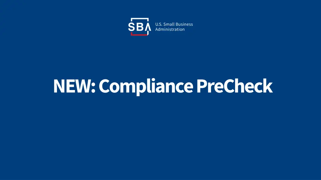 new compliance precheck