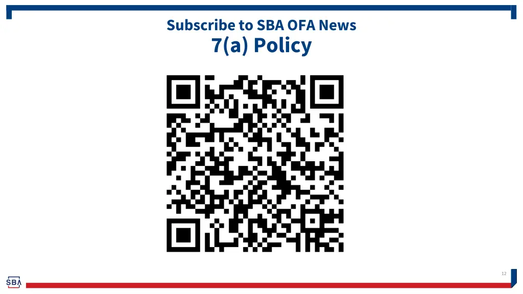 subscribe to sba ofa news 7 a policy