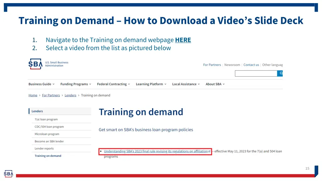 training on demand how to download a video